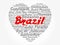 Heart word cloud with List of cities in Brazil