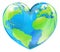 Heart world globe concept