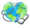 Heart World Stethoscope Earth Globe Health Concept