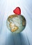 Heart World World Globe Background