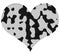 Heart wtih dalmatian fur textured pattern