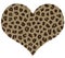 Heart wtih leopard fur textured pattern