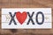 Heart xoxo hugs and kisses sign