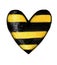 Heart is yellow and black. A bright stripe. Drawing on a white background.