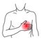 Heartache emergency cardiology hurt icon, medicine concept