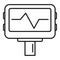 Heartbeat analyse icon, outline style