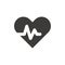 Heartbeat black vector icon