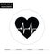 Heartbeat black and white flat icon