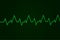 Heartbeat. Cardiogram graph. Green line on display