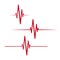 Heartbeat cardiogram simple icon. Heart beat ecg medical symbol