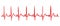 Heartbeat continuous line drawn by hand in red color. Medical vector illustration. Heart pulse cardiogram, medical