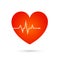 Heartbeat flat icon isolated on white background. Healthcare, Medical symbol icon.