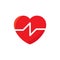 Heartbeat flat icon, vector illustration