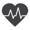 Heartbeat glyph icon, medicine and healthcare