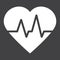 Heartbeat glyph icon, medicine and healthcare