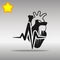 Heartbeat heart black Icon button logo symbol concept high quality