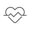 Heartbeat heart pulse monochrome icon vector medical cardiology wave emergency support