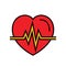 Heartbeat icon. automated external defibrillator symbol. simple graphic