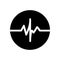 Heartbeat icon. Black heart rate symbol isolated. Medikal EKG symbol.