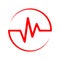 Heartbeat icon in the circle. Vector illustration.