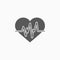 Heartbeat icon, heart, healthcare, cardiogram
