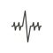 Heartbeat icon vector. Line cardio heart diagnosis symbol.