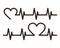 Heartbeat icons. Electrocardiogram