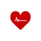 Heartbeat Line Heart Cardio. Heart flat solid vector icon.