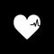 Heartbeat Line Heart Cardio. Heart outline vector icon.