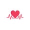 Heartbeat, Love, Heart, Wedding  Flat Color Icon. Vector icon banner Template