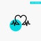 Heartbeat, Love, Heart, Wedding turquoise highlight circle point Vector icon