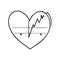 Heartbeat love Icon hand draw black colour world health logo symbol perfect