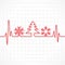 Heartbeat make Christmas symbols