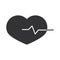 Heartbeat medical cardiology diagnosis, silhouette icon design