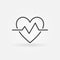 Heartbeat outline icon. Vector simple heart beat pulse symbol