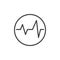 Heartbeat pulse in circle line icon