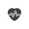 Heartbeat pulse vector icon