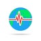 Heartbeat sign with Globe Earth icon. Vector Illustration