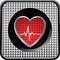 Heartbeat on silver checkered web icon