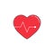 Heartbeat solid icon, cardio, vector graphics