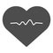 Heartbeat solid icon. Cardiogram vector illustration isolated on white. Heart pulse glyph style design, designed for web