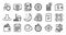 Heartbeat timer, Bill accounting and Moon stars line icons set. Vector