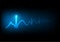 Heartbeat waves on blue background