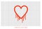 Heartbleed openssl bug vector shape, bleeding heart with wall of