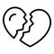 Heartbrake abuse icon outline vector. Bully child