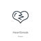 Heartbreak icon. Thin linear heartbreak outline icon isolated on white background from shapes collection. Line vector sign, symbol