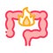 Heartburn stomach icon vector outline illustration