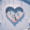 Heartfelt Ice Haven: Aerial Snapshot of Nature\\\'s Frozen Affection