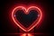 Heartfelt neon nostalgia Retro sign with vibrant hearts against black