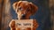 Heartfelt Regret: A Puppy\\\'s Endearing Apology with an \\\'I\\\'m Sorry\\\' Sign